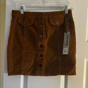 Blue Spice Tan Corduroy Mini Skirt